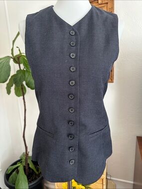 Zara dark gray/navy Sleeveless Button-Front Vest